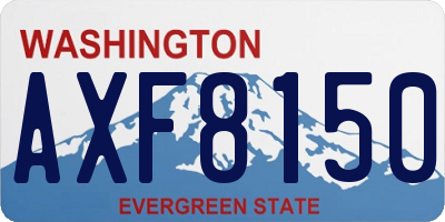 WA license plate AXF8150