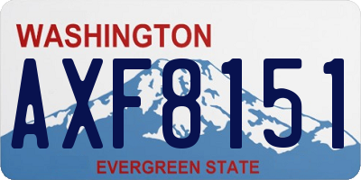 WA license plate AXF8151
