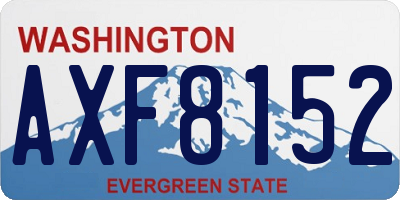 WA license plate AXF8152
