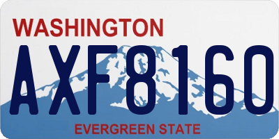 WA license plate AXF8160