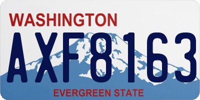 WA license plate AXF8163