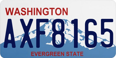WA license plate AXF8165