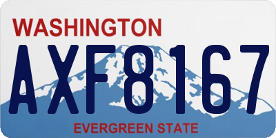 WA license plate AXF8167