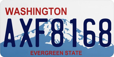 WA license plate AXF8168