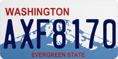 WA license plate AXF8170