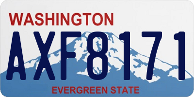 WA license plate AXF8171