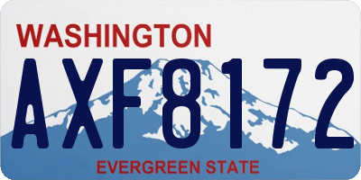 WA license plate AXF8172