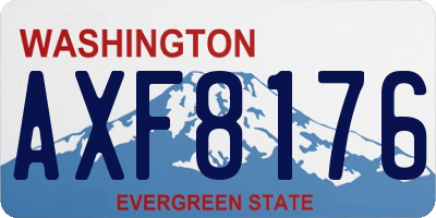 WA license plate AXF8176