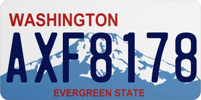 WA license plate AXF8178
