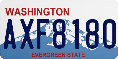 WA license plate AXF8180