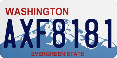 WA license plate AXF8181
