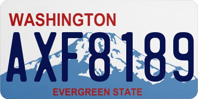 WA license plate AXF8189