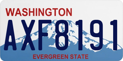 WA license plate AXF8191
