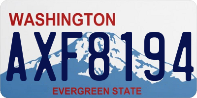 WA license plate AXF8194