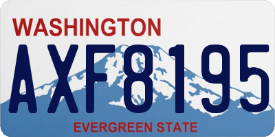 WA license plate AXF8195