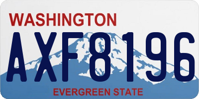 WA license plate AXF8196