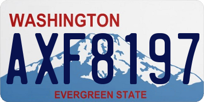 WA license plate AXF8197