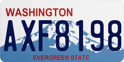 WA license plate AXF8198