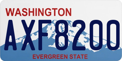 WA license plate AXF8200