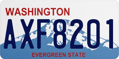 WA license plate AXF8201