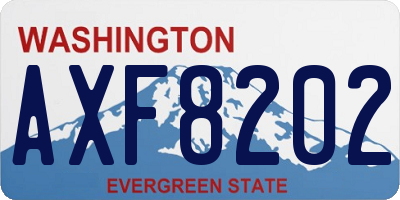WA license plate AXF8202