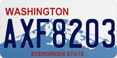 WA license plate AXF8203