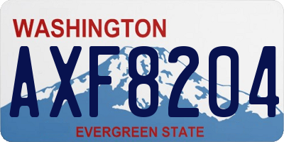 WA license plate AXF8204