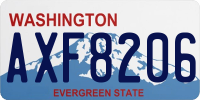 WA license plate AXF8206