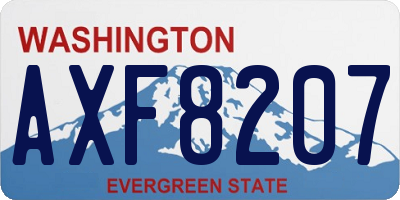 WA license plate AXF8207