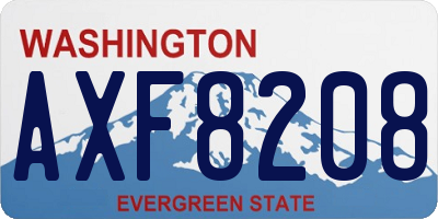 WA license plate AXF8208