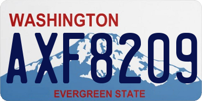 WA license plate AXF8209