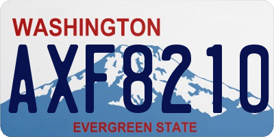 WA license plate AXF8210