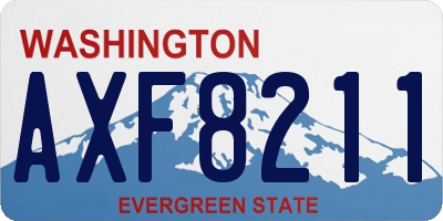 WA license plate AXF8211