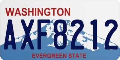WA license plate AXF8212