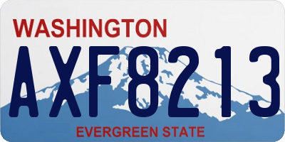 WA license plate AXF8213