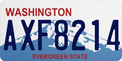 WA license plate AXF8214
