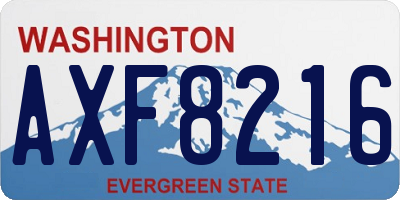 WA license plate AXF8216