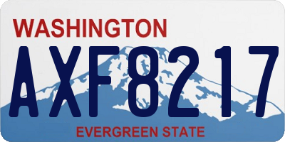WA license plate AXF8217
