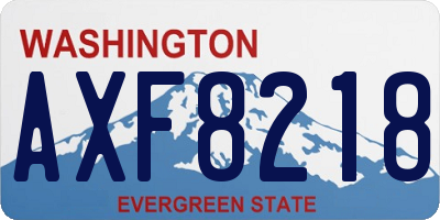 WA license plate AXF8218