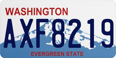 WA license plate AXF8219