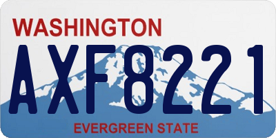 WA license plate AXF8221