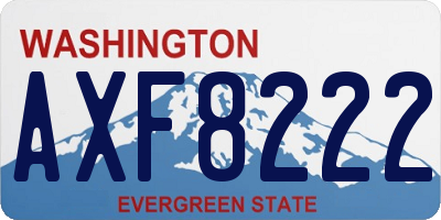 WA license plate AXF8222