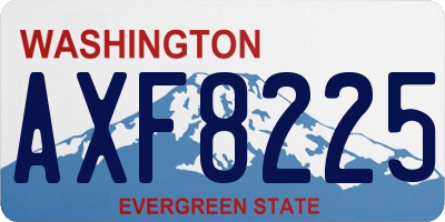 WA license plate AXF8225