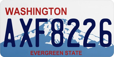 WA license plate AXF8226