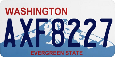 WA license plate AXF8227
