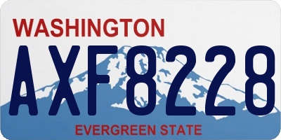 WA license plate AXF8228