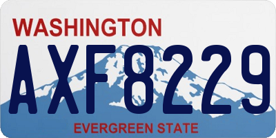 WA license plate AXF8229