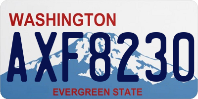 WA license plate AXF8230