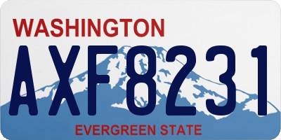 WA license plate AXF8231