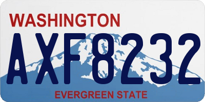 WA license plate AXF8232